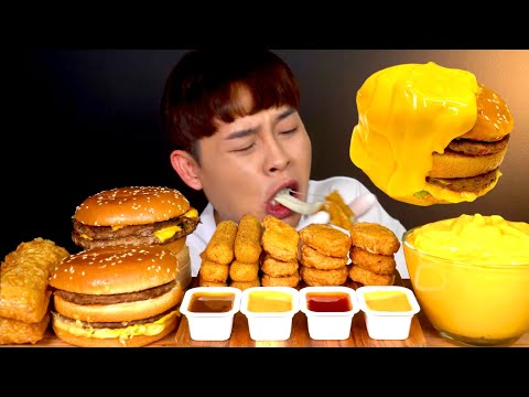 ASMR 꾸덕꾸덕 치즈버거 빅맥 치즈스틱 애플파이 맥너겟 먹방~ McDonald’s Big Mac