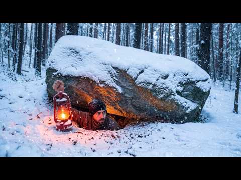Building a Warm and Secret Dugout Under a Huge Rock