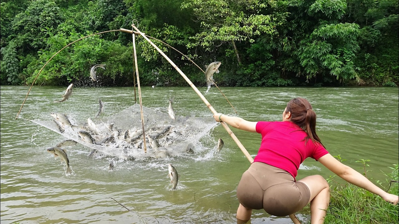 Traditional Rural Fishing: Traditional Fishing With Nets