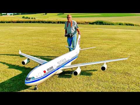 HUGE RC MODEL AIRBUS A-340-300 / SCALE 1:16 MODEL AIRLINER