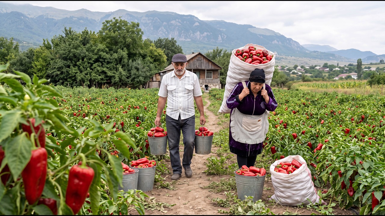 Far from Civilization Red Pepper Harvest and Tomato Paste