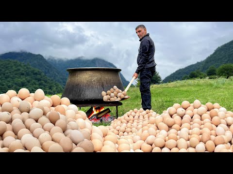 Whole Mountain Of Chicken Eggs We cooked Summer Okroshka