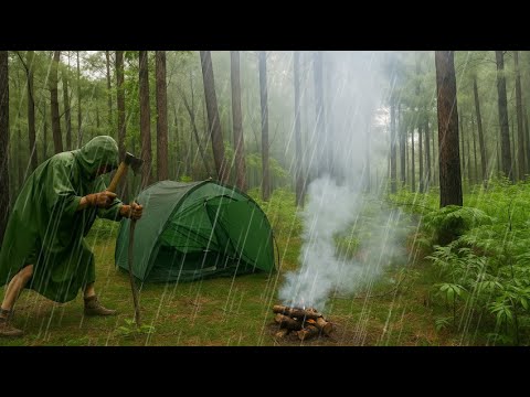 Solo Camping in Long Heavy Rain - Wild Camping in Very