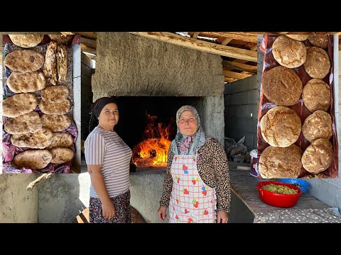 KÖYDE EKŞİ MAYALI TAŞ FIRIN EKMEĞİ ‼KUZENLERLE EKMEK YAPIMI