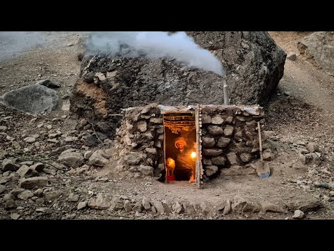 Rebuilding a Forgotten Stone Cabin Deep in the Forest