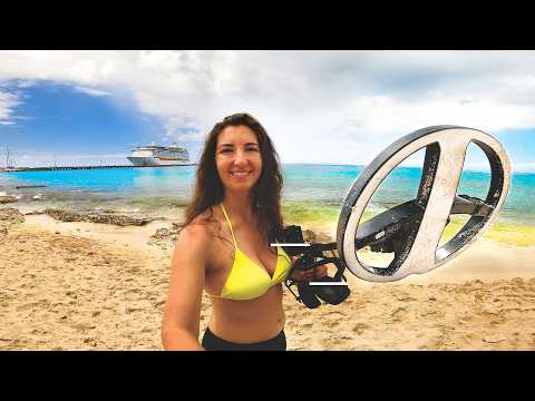 Metal Detecting a Popular Caribbean Cruise Bay (Awesome