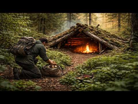30 Days Solo: Building a High Treehouse & Wild Foraging