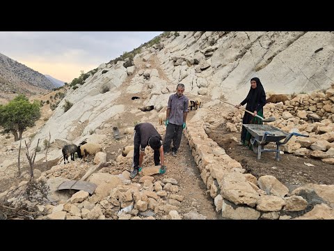 Iran Nomads: Jahangir's Hard Work to Build Sheep Shelter