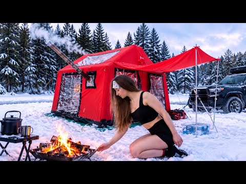 CAMPING IN THE ICY FOREST