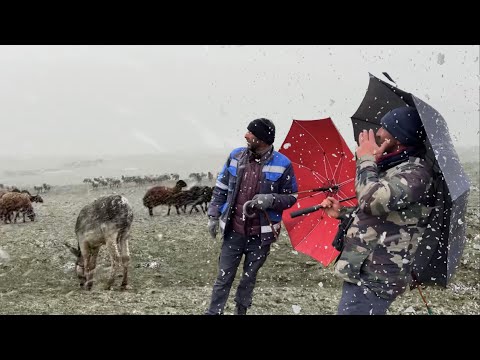 AKŞAMA DOĞRU KAR FIRTINASINA YAKALANDIK - ( Blizzard ) (