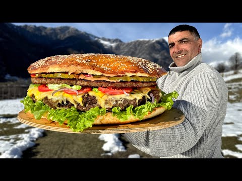 Soulful Cooking Of A Giant Cheeseburger Away From The