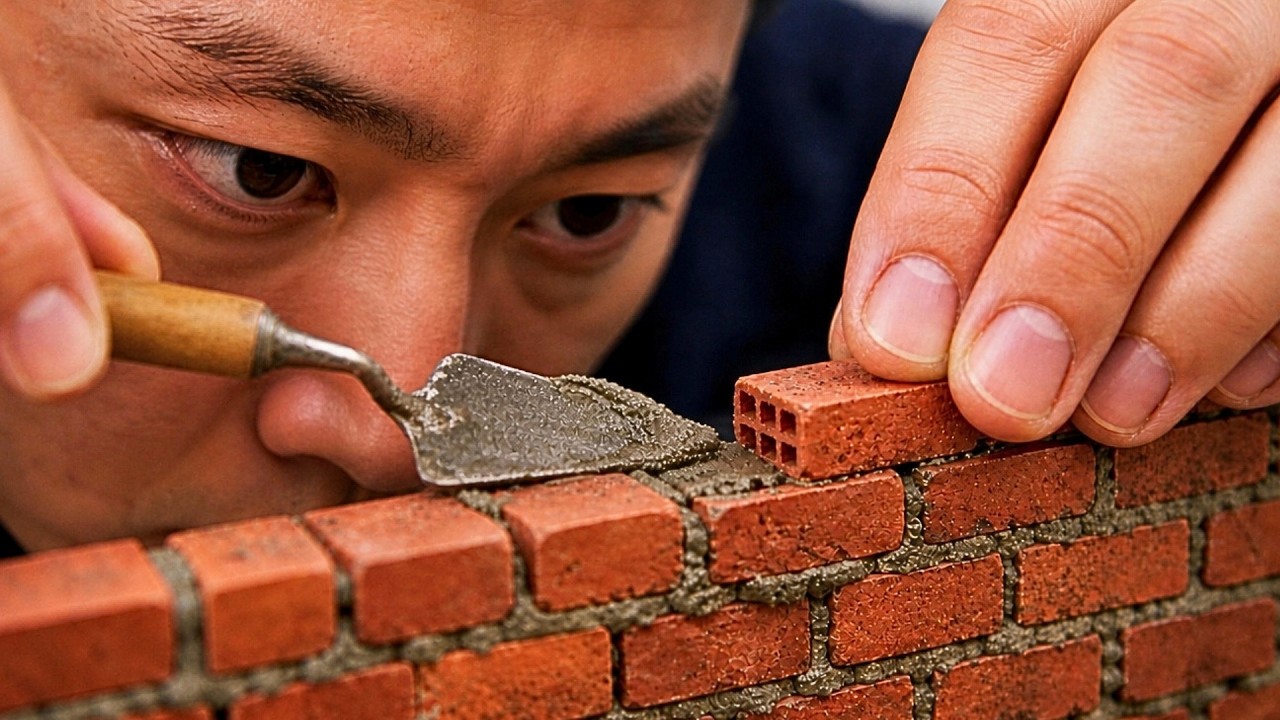 Man Builds Tiny VILLA Using Mini Bricks Incredible DIY