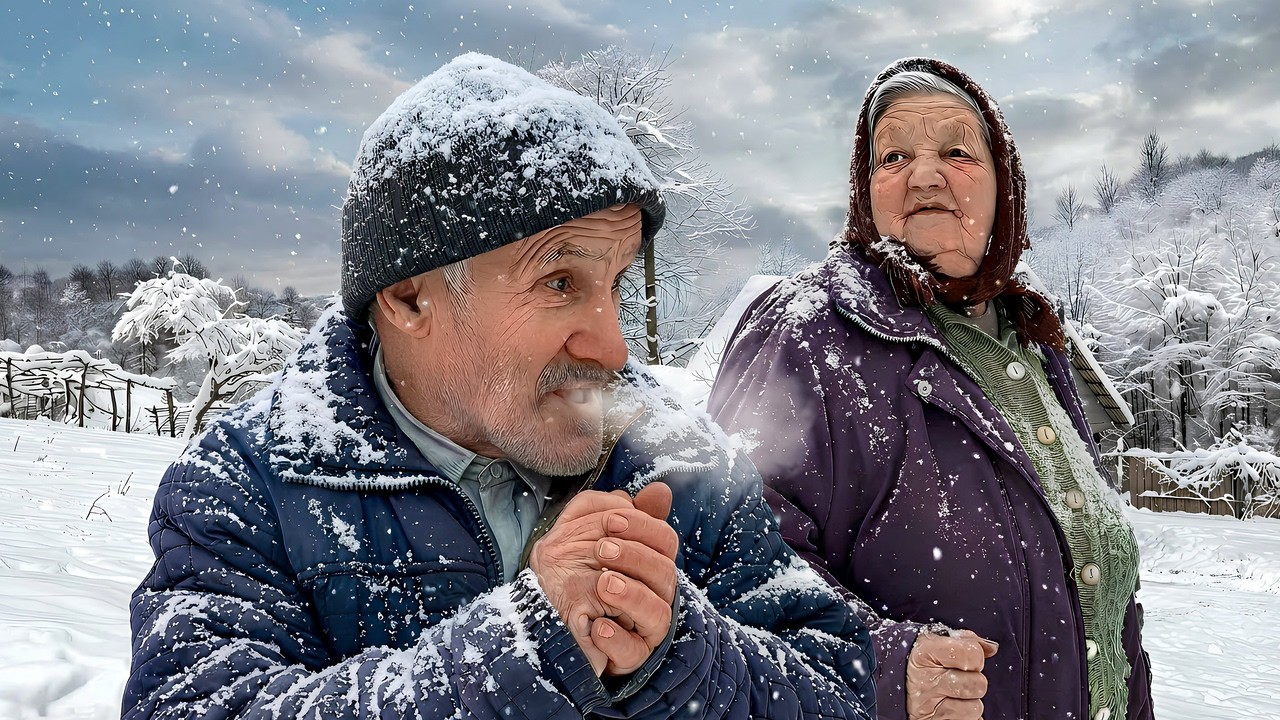Life in a Snowy Mountain Village of an Unbreakable Elderly