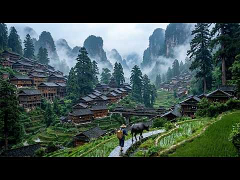 中国贵州大山深处美如仙境的村庄 夏日的清凉世界【4K】