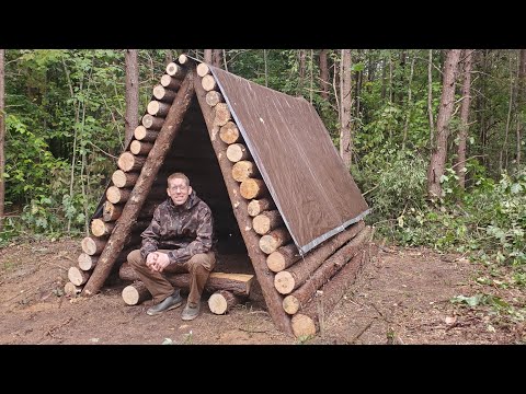 Storm Destroyed the Forest - Building a Bushcraft Shelter &
