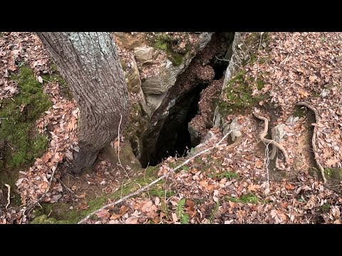 200 foot Deep sinkhole In The Woods