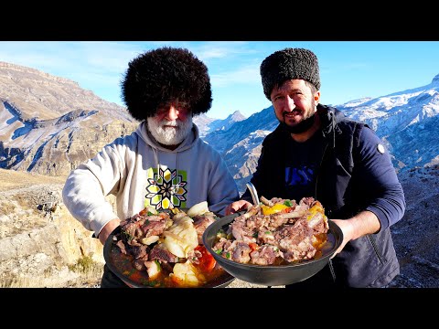 Dinner In DAGESTAN Mountains. Caucasian Mountains Village
