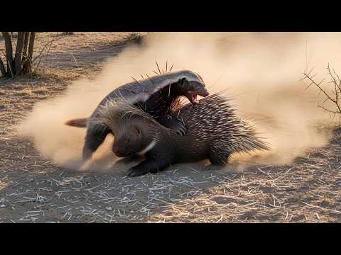 Hundreds of Quills Yet the Badger Keeps Fighting