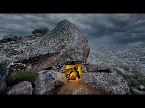 I made a hidden cave under the rocks of the mountain, and