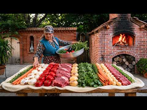 Fresh Garden Vegetable & Meat Pie Rustic Village Cooking