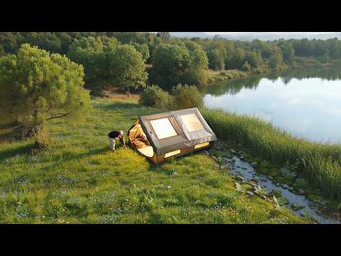 SOLO LUXURY CAMPING IN AN INFLATABLE TENT FEELS LIKE HOME