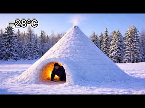 Building a Large-Scale Snow Shelter for Survival: