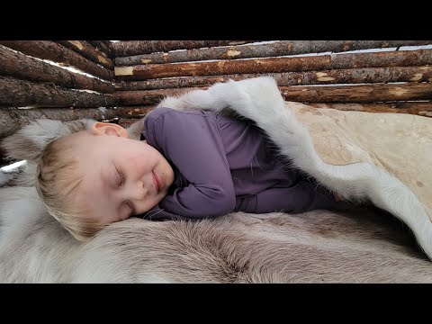 Winter Camping in our Bushcraft Bunkbed Shelter (Roasting