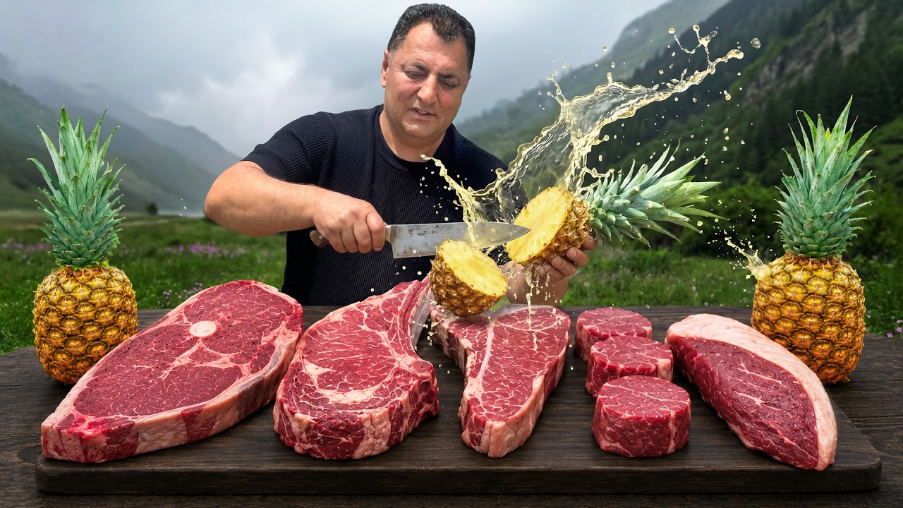 Outdoor Cooking The Juiciest Steaks with Pineapples
