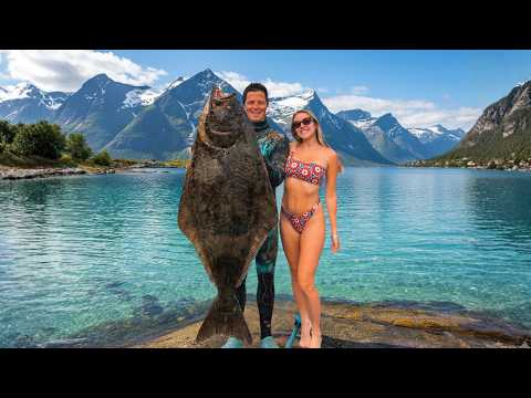 Spearfishing Big Halibut Above the Arctic Circle in Norway