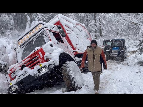 KAR KAMPINDA KARAVAN DEVRİLİYORDU
