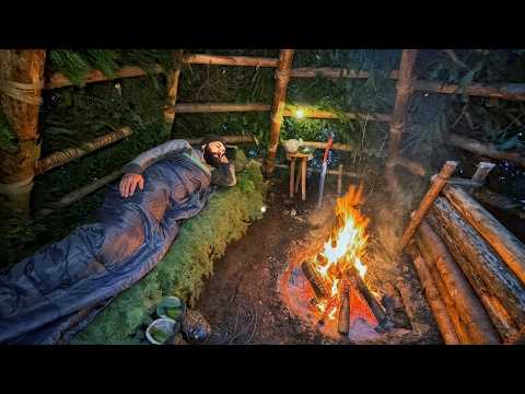 EXTREME Carpathian Bushcraft Yurt Build Warm Survival