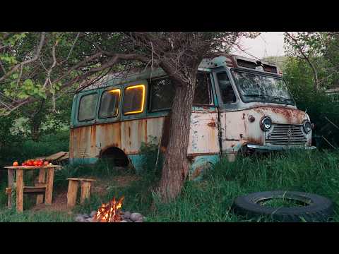 I Turned an Abandoned Bus into a Free Shelter with a Glass