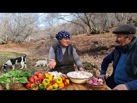 Nənə Üçün Sacda Omlet hazırladıq, Making a Big Vegetable