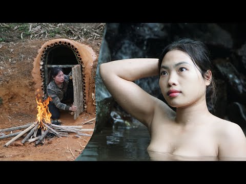 build a warm underground survival shelter, survival alone
