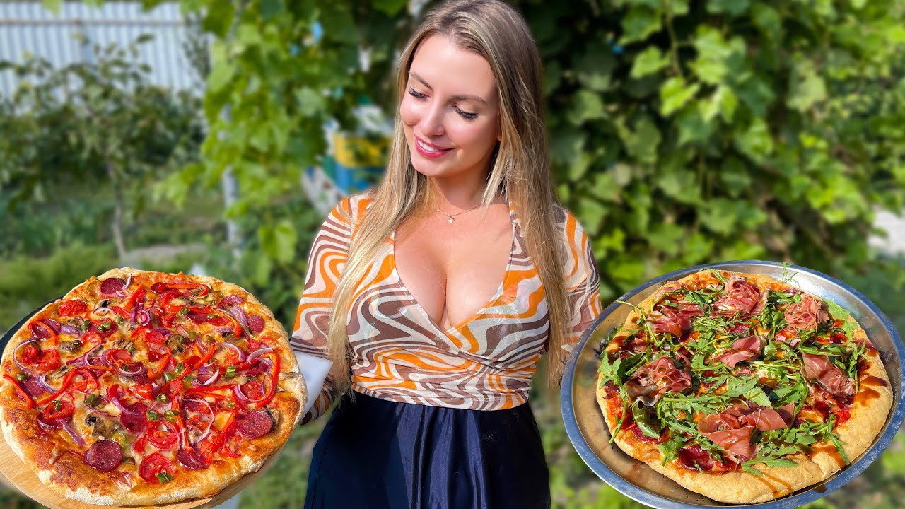 Cooking Italian Pizza on The Sadj Grill l Relaxing Village