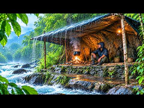 Surviving a Heavy Rainstorm Beside a Wild River Primitive