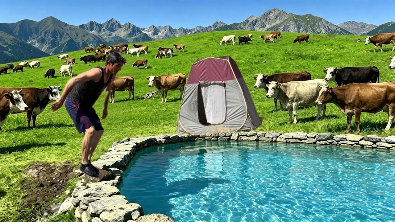 created a natural pool in the mountains