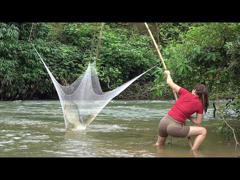 Fishing Skills - Traditional Fishing with Bamboo and