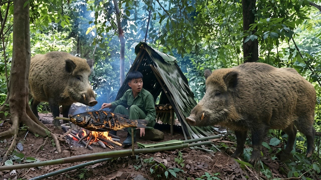 ​Wilderness Survival: Building Bamboo Shelter for Rain