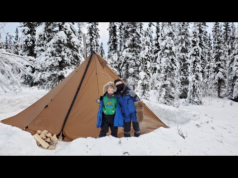 Hot Tent Camping Alaska - Cold Weather Camping with Kids