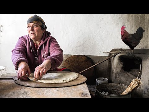 Traditional Lezgi dishes in an old Street Oven. Life in