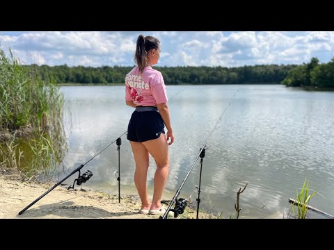 Girl Solo Fishing Carp Fishing with Overnight Stay