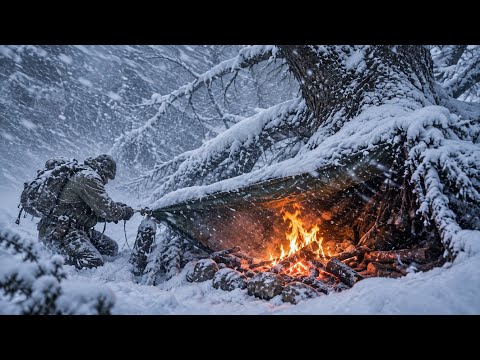 3 Days Alone in Brutal Winter | Extreme Bushcraft Survival