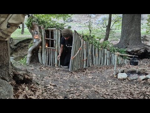 Surviving the Night in the Forest Cabin Build and Quail
