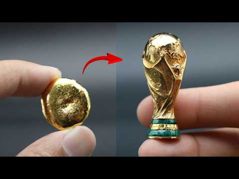 make a mini FIFA World cup trophy out of gold - how to make