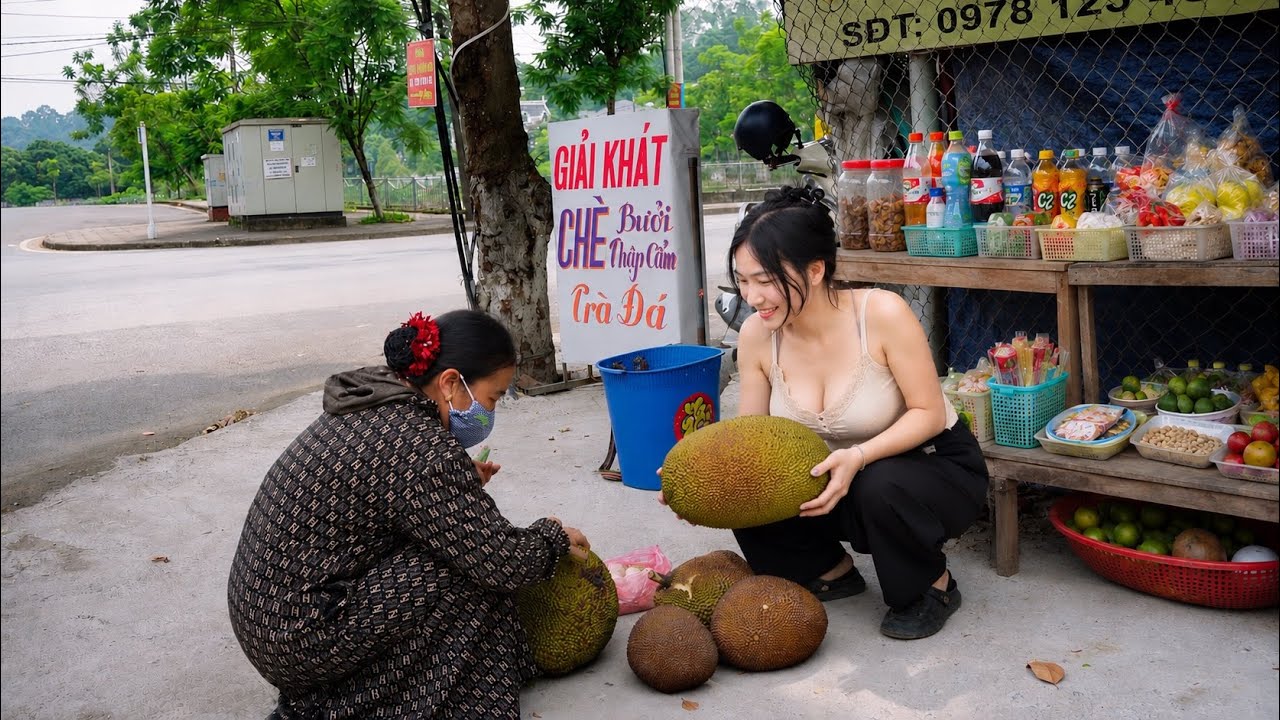 Collecting Fresh Eggs, Harvesting Jackfruit & Trading at