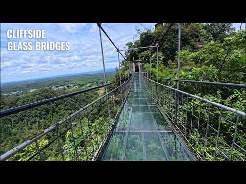 Walking Cliffside Trails and Glass Bridges [4K]