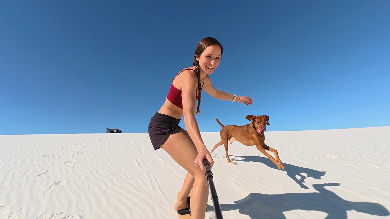 Van Life at White Sands: My First Time Sandboarding the