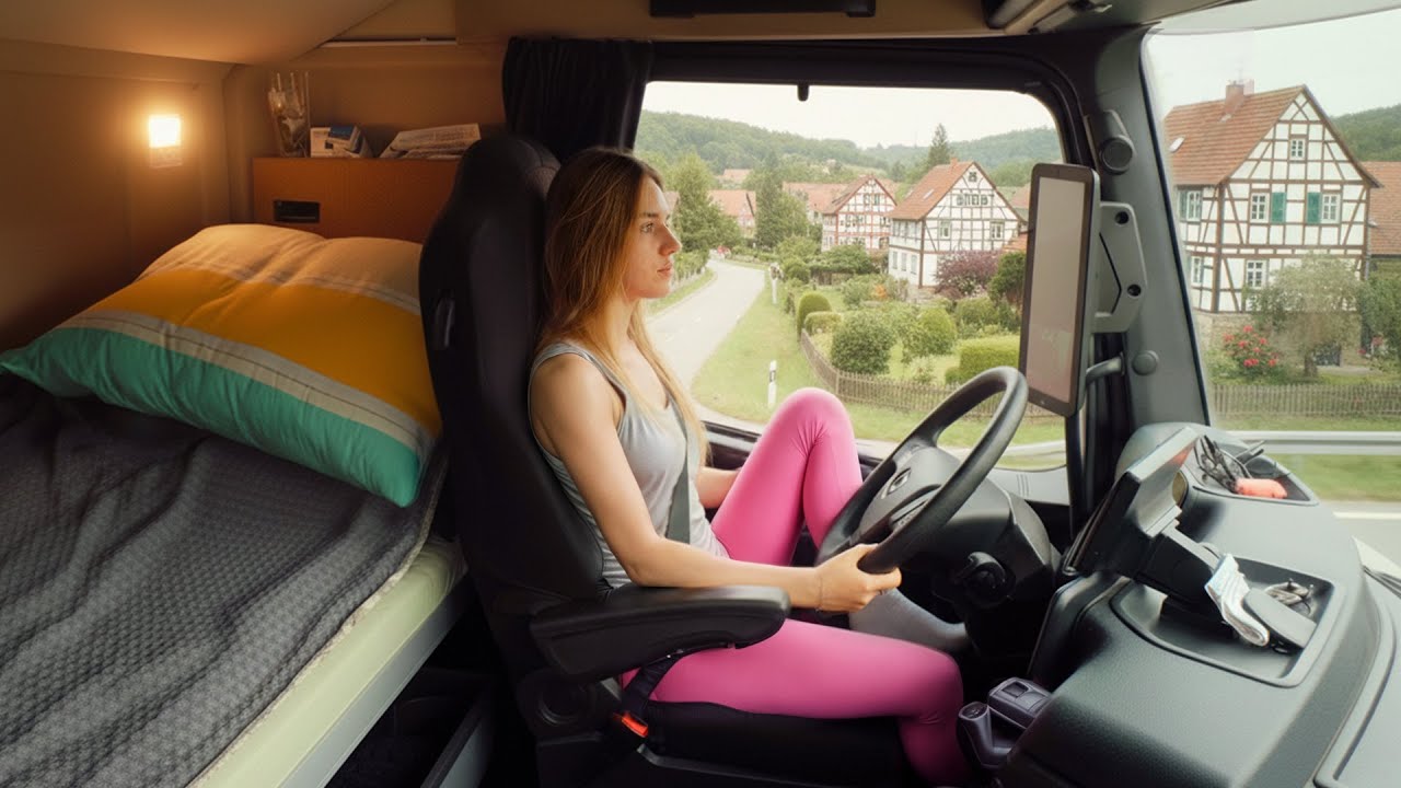 A Day in the Life of a Girl Truck Driver Driving Europe's