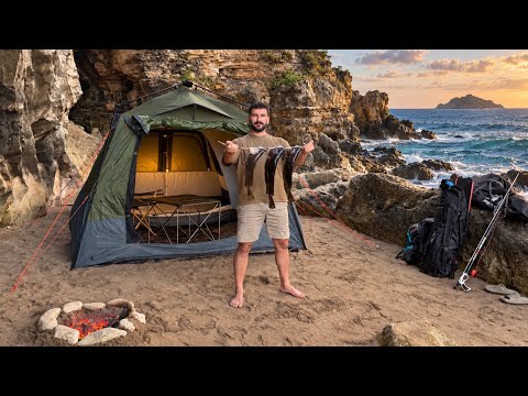 Solo Survival Camping (NO FOOD, NO WATER) Fishing, Catch
